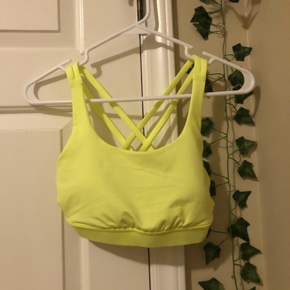 Lululemon neon yellow sports bra